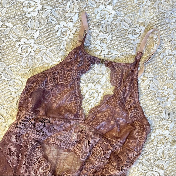 Rue Lingerie Honey Birdette Magenta Lace Teddy - Picture 2 of 6